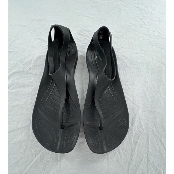 Crocs Sexi Flip Stylish Black Women's Sandals - Picture 1 of 15